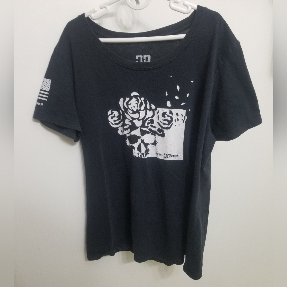 VGUC black skull & roses Diesel Power 2XL shirt - Picture 1 of 5